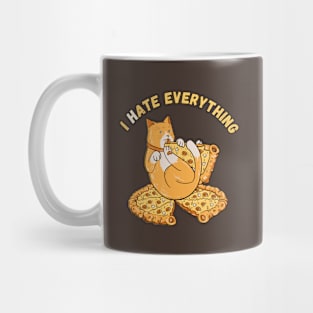 I Hate Everything - Cat Eating Pizza Mug